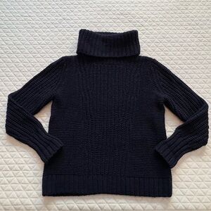 Banana Republic Made Of Italy Yarn Knitted Sweater Size L Navy Blue Funnel Neck